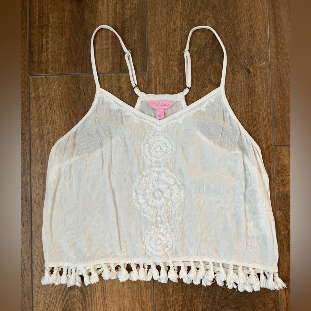 Lilly Pulitzer Cropped White Tank